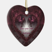 Paarse Gothic Heart 001 Keramisch Ornament (Rechts)