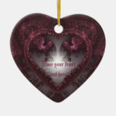 Paarse Gothic Heart 001 Keramisch Ornament (Voorkant)