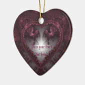 Paarse Gothic Heart 001 Keramisch Ornament (Links)