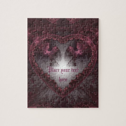 Paarse Gothic Heart 001 Legpuzzel (Verticaal)