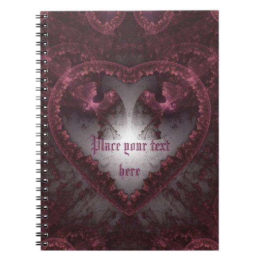 Paarse Gothic Heart 001 Notitieboek (Voorkant)