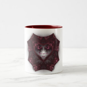 Paarse Gothic Heart 001 Tweekleurige Koffiemok