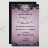 Paarse Gothic Matching Wedding Menu (Voorkant / Achterkant)