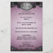 Paarse Gothic Matching Wedding Menu (Voorkant)