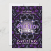 Paarse Gothic Moon Theme Party Invitation Kaart (Voorkant)