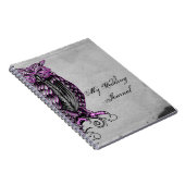 Paarse Gothic Owl Posh Wedding Journal Notitieboek (Rechterzijde)