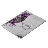 Paarse Gothic Owl Posh Wedding Journal Notitieboek (Linkerzijde)