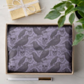 Paarse Gothic Skull & Raven, Midnight Macabre Tissuepapier (Geschenk)