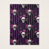 Paarse Gothic Skulls Halloween Earring Card Visitekaartje (Achterkant)