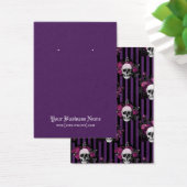 Paarse Gothic Skulls Halloween Earring Card Visitekaartje (Bureau)