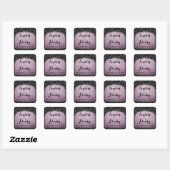 Paarse Gothic Square Wedding Sticker (Vel)