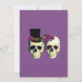 Paarse Gothic Sugar Skull Wedding Uitnodiging (Achterkant)