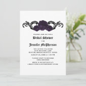 Paarse Gothic Swirl Rozen Vrijgezellenfeest Invite Kaart (Staand voorkant)