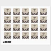Paarse Gothic Swirls Weddenschappen Vierkante Sticker (Vel)