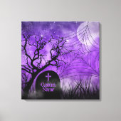 Paarse Gothic Web Custom Wrapped Canvas (Voorkant)