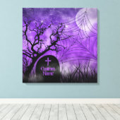 Paarse Gothic Web Custom Wrapped Canvas Afdruk (Insitu (Houten vloer))