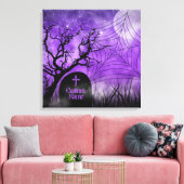 Paarse Gothic Web Custom Wrapped Canvas Afdruk (Insitu (Woonkamer))