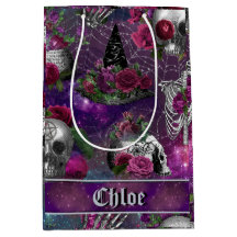 Paarse Gothic Witch Skull en Rozen