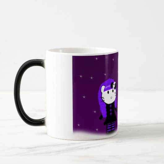 Paarse Gothische Kat Mok (Links)