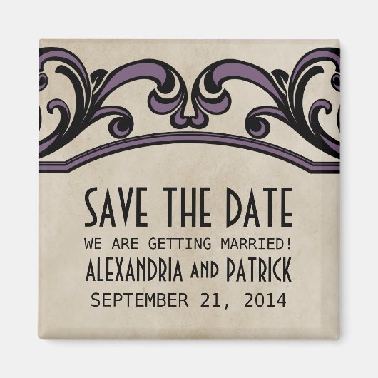 Paarse gothische zwemmen sparen de Magnet van de D (Voorkant)