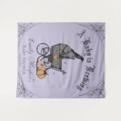 Paarse gotische Baby is brouwen Baby shower achter Wandkleed (Voorkant (horizontaal))