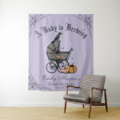 Paarse gotische Baby is brouwen Baby shower achter Wandkleed (In situ)