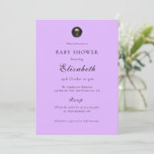 Paarse gotische Baby shower uitnodiging (Staand voorkant)