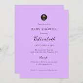 Paarse gotische Baby shower uitnodiging (Voorkant / Achterkant)