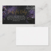 Paarse Gotische Bloemen Baby shower Boeken voor Ba Informatiekaartje