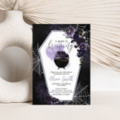 Paarse Gotische Bloemen Baby shower Uitnodiging