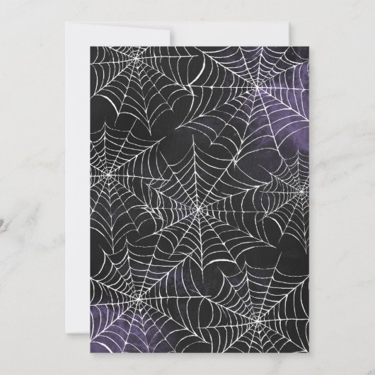 Paarse Gotische Bloemen Baby shower Uitnodiging (Achterkant)