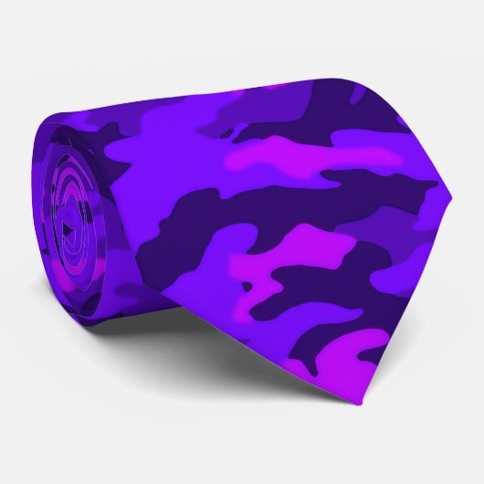 Paarse Gotische Camo Stropdas (Opgerold)