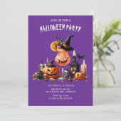 Paarse gotische cocktails Halloween Kaart (Staand voorkant)