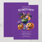 Paarse gotische cocktails Halloween Kaart (Voorkant / Achterkant)