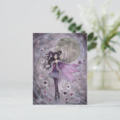 Paarse Gotische Fairy Faery Fantasy Art Briefkaart (Staand voorkant)