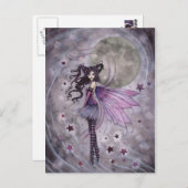 Paarse Gotische Fairy Faery Fantasy Art Briefkaart (Voorkant / Achterkant)