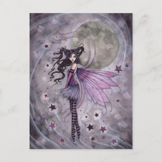 Paarse Gotische Fairy Faery Fantasy Art Briefkaart (Voorkant)