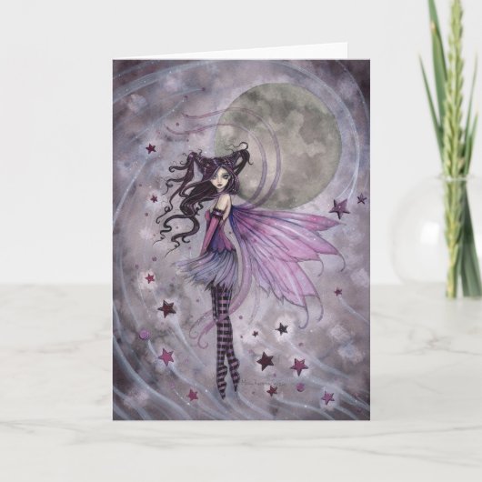 Paarse Gotische Fairy Fantasy Art Faery Kaart (Voorkant)