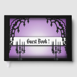 Paarse Gotische Gastenboek met IJzeren Poorten