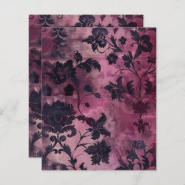 Paarse Gotische Grunge Bloemen Scrapbook Papier