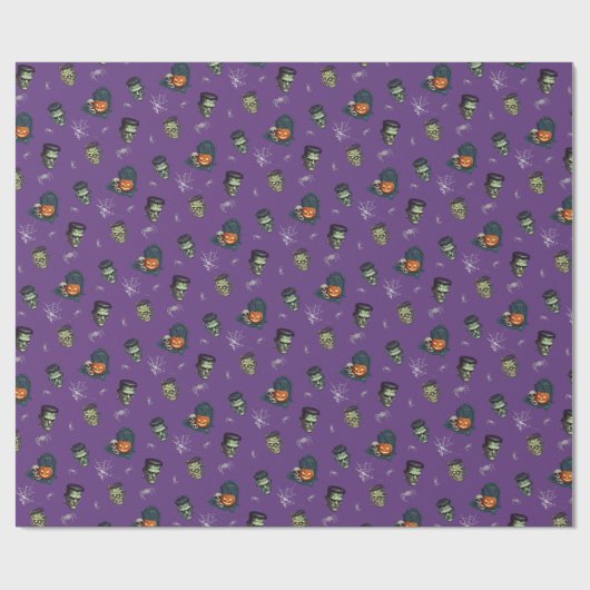 💜 Paarse Gotische Halloween Wrapping 🎃🕸️ Cadeaupapier (Vlak)