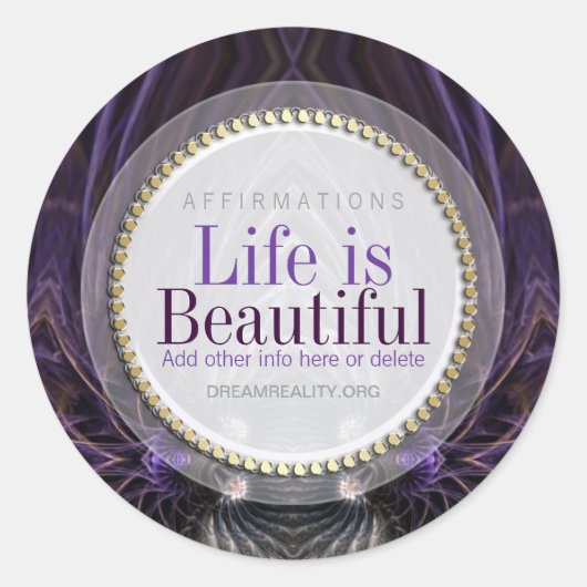Paarse Gotische Kunst Aangepaste Bevestiging Stick Ronde Sticker (Voorkant)