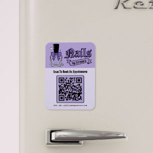 Paarse Gotische Nageltechnicus QR-code Koelkastmag Magneet