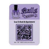 Paarse Gotische Nageltechnicus QR-code Koelkastmag Magneet (Verticaal)