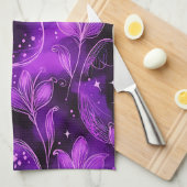 Paarse Gotische Paaspatroon Theedoek (Quarter Fold)