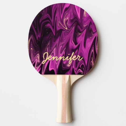 Paarse gotische patroon monogram tafeltennisbatje (Voorkant)