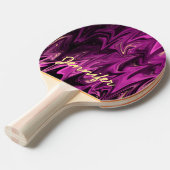 Paarse gotische patroon monogram tafeltennisbatje (Voorkant Gekanteld)