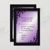 Paarse gotische RSVP met menuoptie (Voorkant / Achterkant)