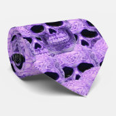 Paarse gotische schedel collage stropdas (Opgerold)