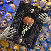 Paarse Gotische Skelet Hand Halloween Kaart